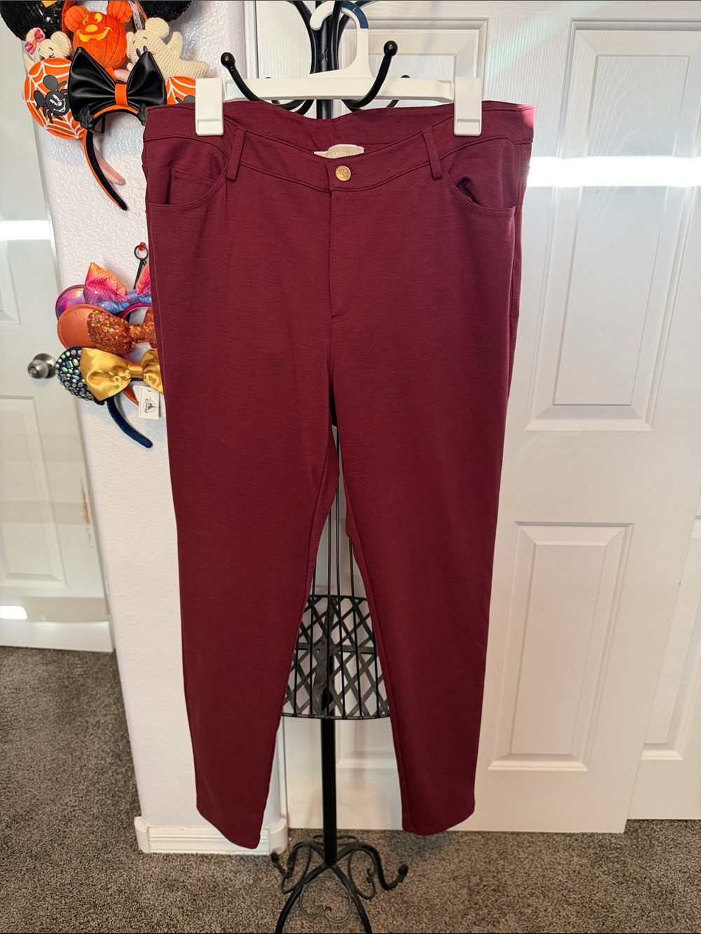 Like New MICHAEL Michael Kors Slim Burgundy Pants Women’s size 14